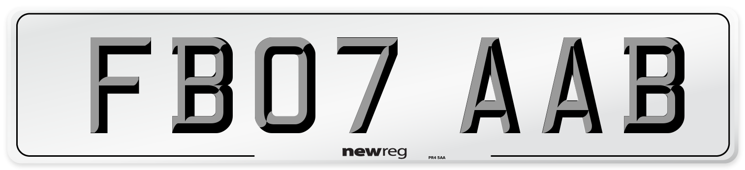 FB07 AAB Number Plate from New Reg